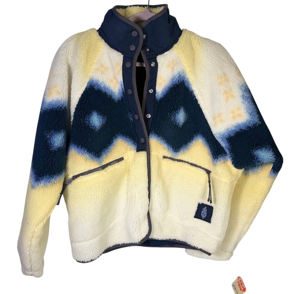 FP Movement Hit The Slopes Printed Fleece Jacket Soft Glow Sun Combo Small